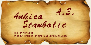 Ankica Stambolić vizit kartica